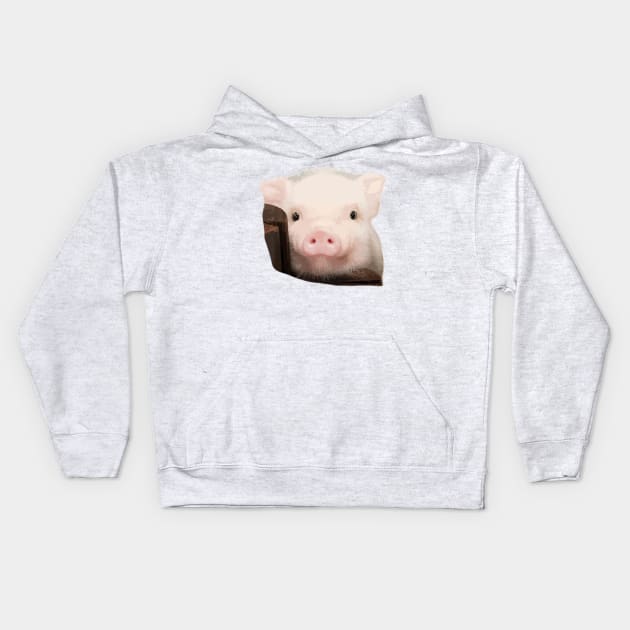 Pig Pet Cute - Oil Paint Kids Hoodie by ngoclucbkhn